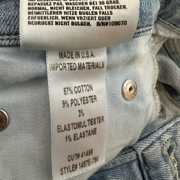 Citizens of Humanity Rocket Crop High Rise Skinny Light Blue Jeans Frayed Hem - Picture 11 of 12